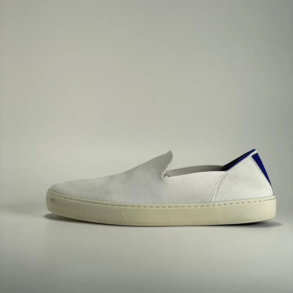 Rothy's The Original Slip-On Sneakers‎ Womens 10.5 White Knit Casuap Preppy